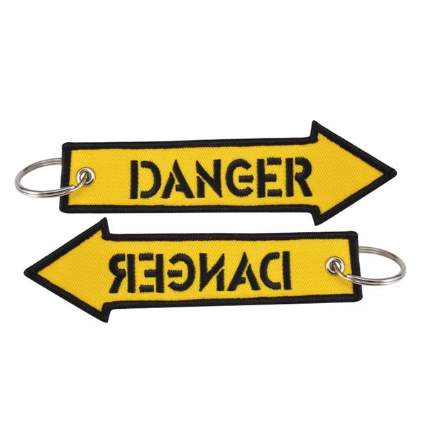 Keyring DANGER yellow