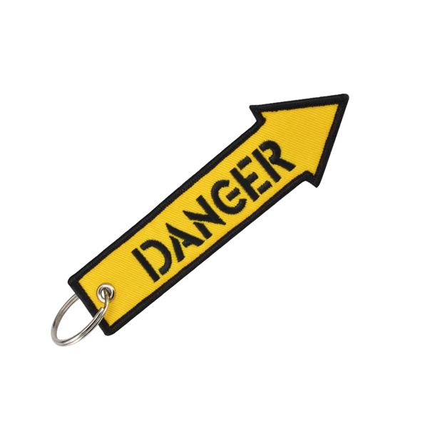 Keyring DANGER yellow