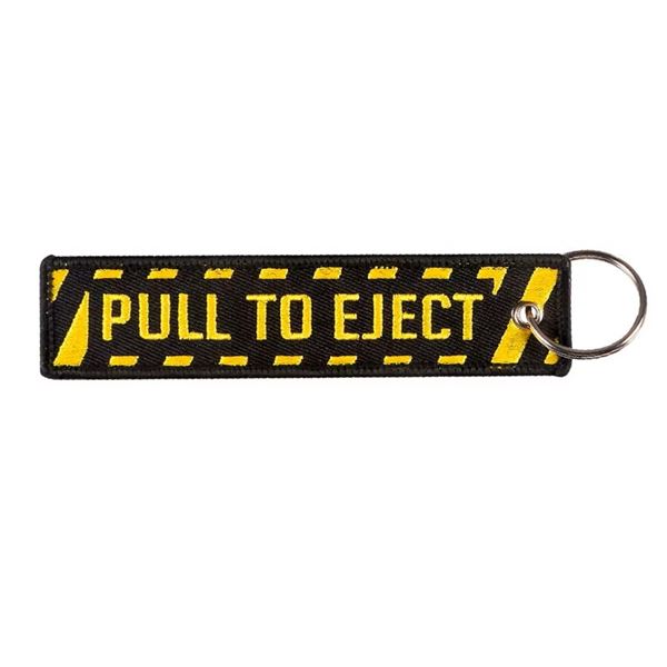 Keyring PULL TO EJECT black