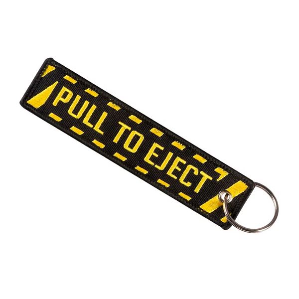 Keyring PULL TO EJECT black