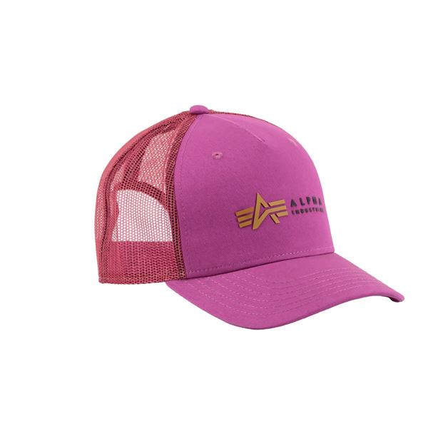 Alpha Industries Label Trucker Cap dark magenta