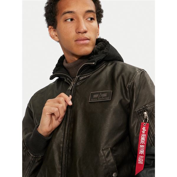 Alpha Industries Kožená bunda MA-1 D-Tec hnědá, XL