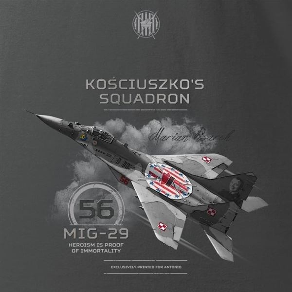 ANTONIO T-shirt with fighter MIG-29 KOSCIUSZKO