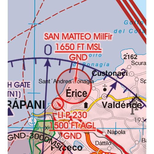 Malta a Sicílie VFR mapa 2024