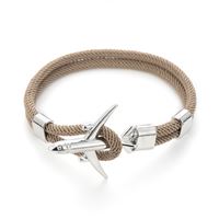 Airplane Bracelet beige/silver, 19 cm