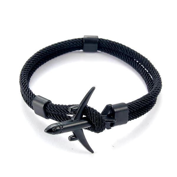 Airplane Bracelet black/black, 21 cm