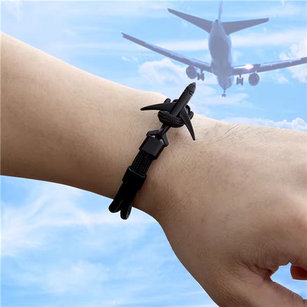 Airplane Bracelet black/black, 21 cm