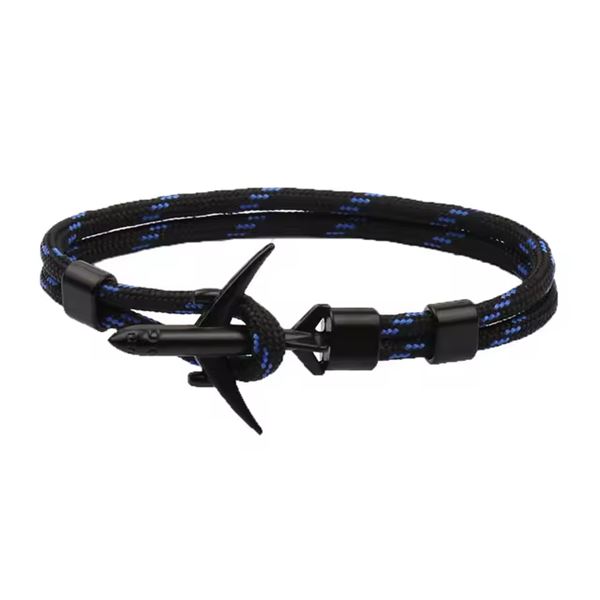 Airplane Bracelet black-blue/black, 21 cm