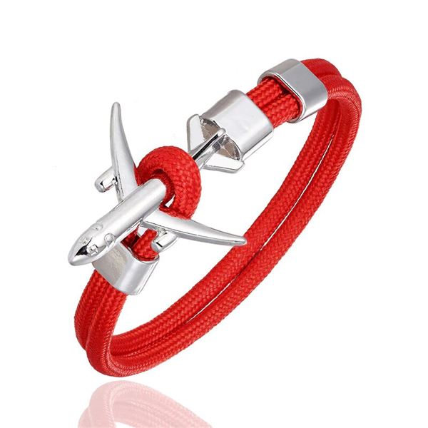 Airplane Bracelet red/silver, 21 cm