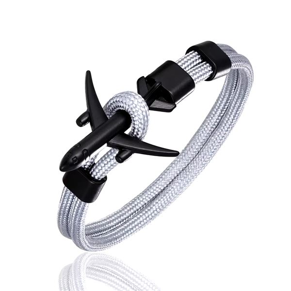 Airplane Bracelet grey/black, 21 cm