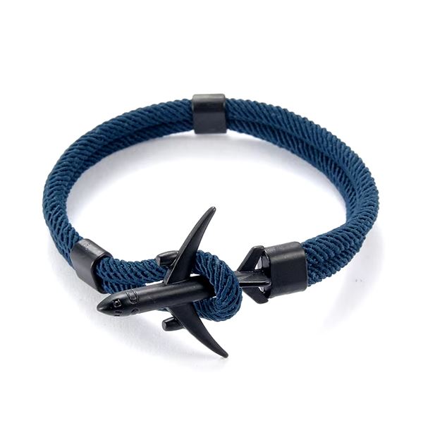 Airplane Bracelet dark blue/black, 21 cm