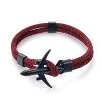 Bracelet Airplane red wine/black, 21 cm