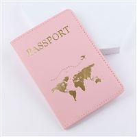 Obal na pas / doklady - Svět, růžový