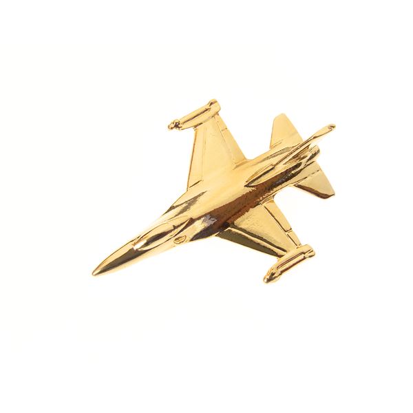 F16 Falcon Pin Badge, gold