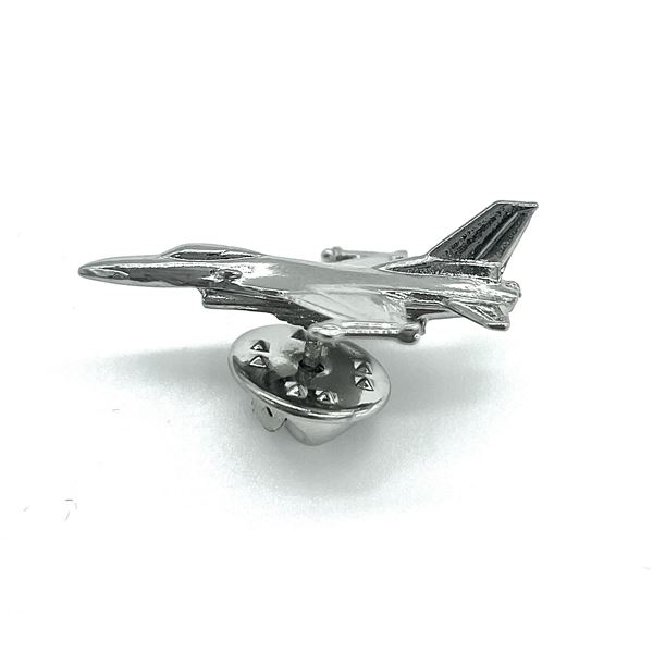 F16 Falcon Pin Badge, silver