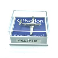 Pilatus PC-12 Pin Badge, silver