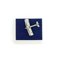 Tiger Moth Pin Badge, silver