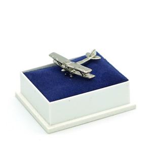 Tiger Moth Pin Badge, silver