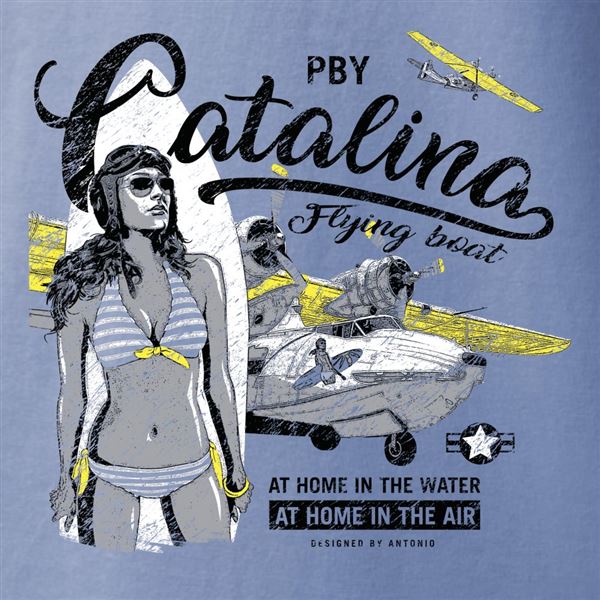 ANTONIO T-Shirt with flying boat PBY Catalina, L