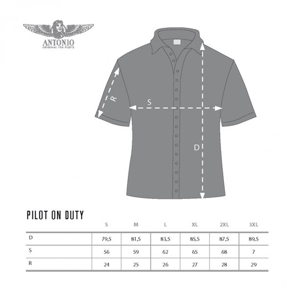 ANTONIO Airline shirt PILOT ON DUTY, XXL