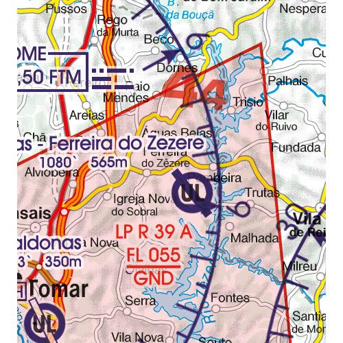 Portugalsko VFR ICAO mapa 2024