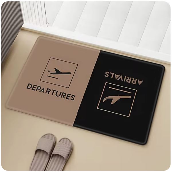 Arrivals / Departures Doormat brown