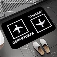 Arrivals/Departures Doormat, black