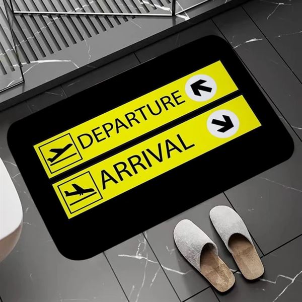 DEPARTURE - ARRIVAL Doormat, yellow