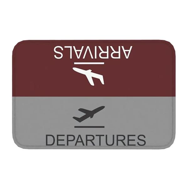 Arrivals/Departures Doormat, wine red