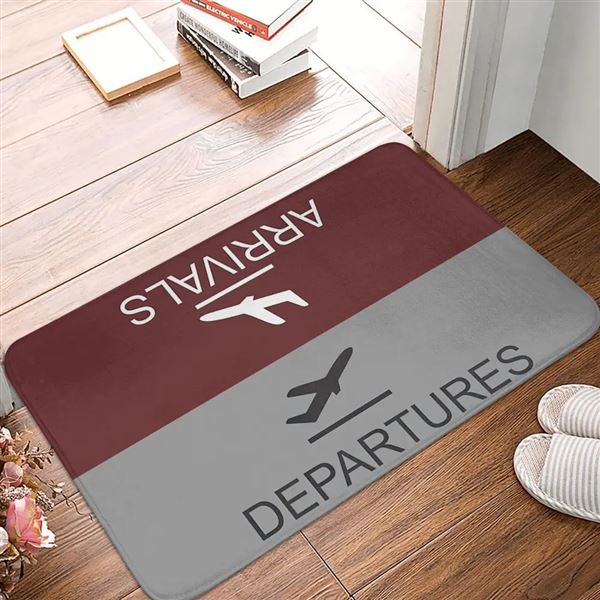 Arrivals/Departures Doormat, wine red