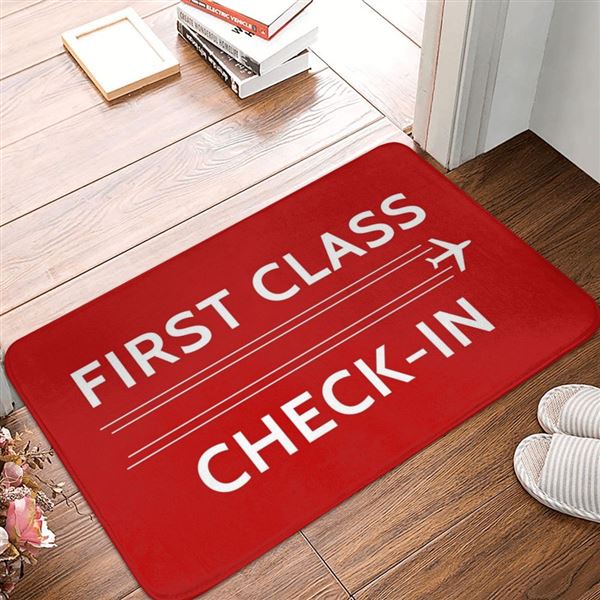 First Class/Check-in Doormat, red