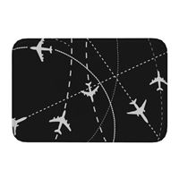 Flight Routes Doormat, black