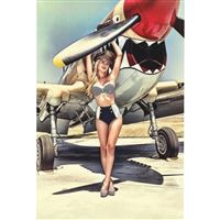 Girl Pin-up and Aviation Poster