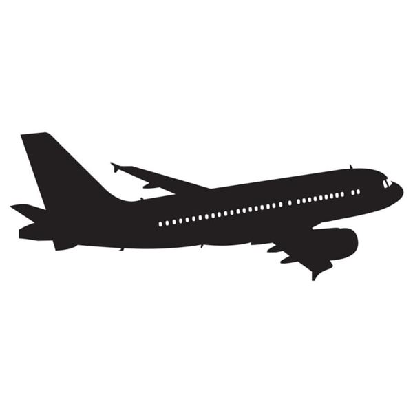 Sticker Airbus 319 large, black