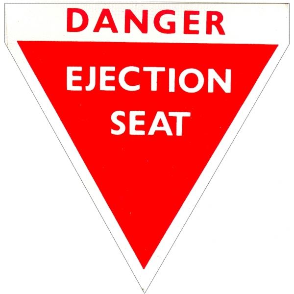 Sticker Danger Ejection seat