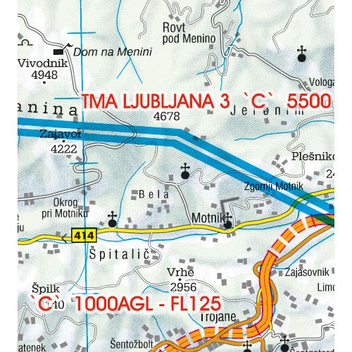 Slovinsko VFR ICAO mapa 2024