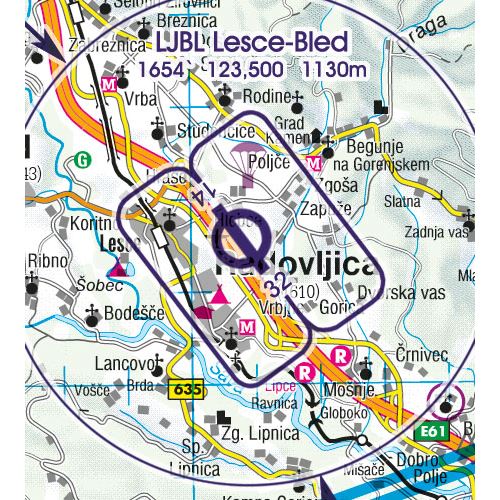 Slovinsko VFR ICAO mapa 2024