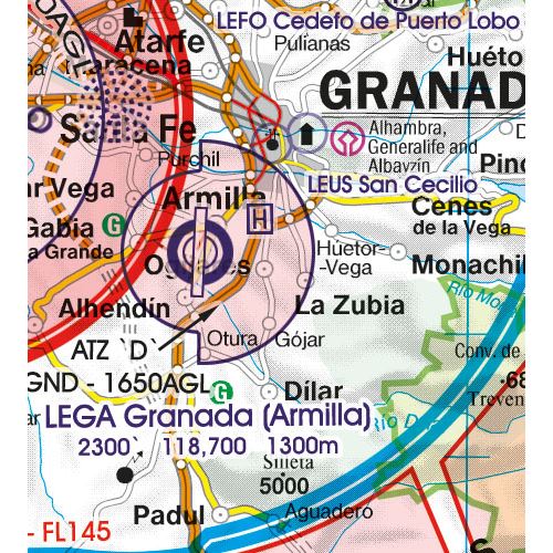 Španělsko Jihovýchod VFR mapa 2024