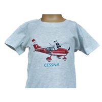Dětské tričko Cessna 172 šedý melír, 110