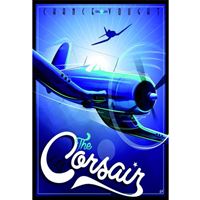 Hliníkový poster s letounem F4U Corsair