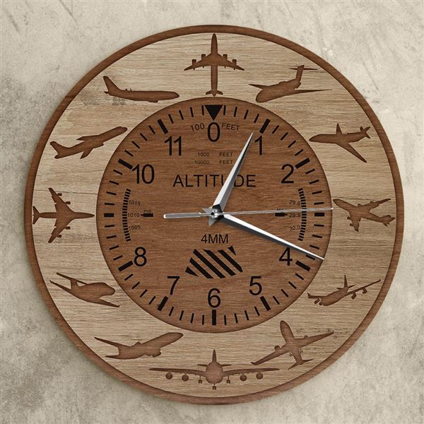 Aircraft ALTITUDE Wall Clock, wood decor