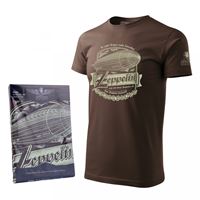 ANTONIO T-Shirt with ZEPPELIN, brown, XL