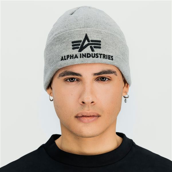 Alpha Industries 3D Beanie grey 