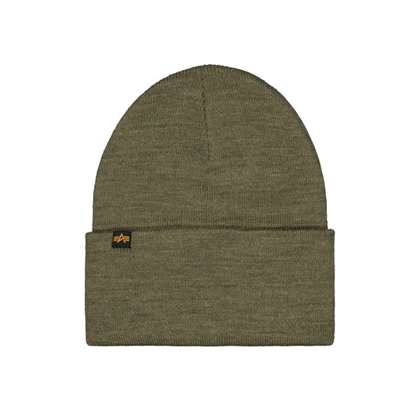 Alpha Industries Rubber Logo Beanie dark olive
