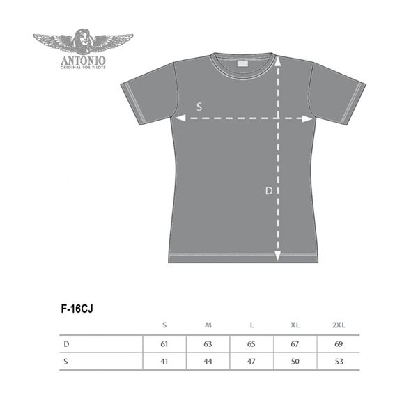 ANTONIO Women T-Shirt with fighter F-15C EAGLE, XL