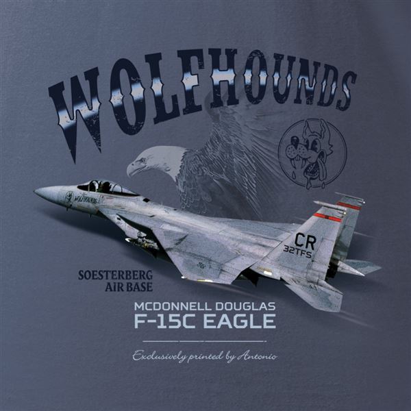 ANTONIO Women T-Shirt with fighter F-15C EAGLE, M