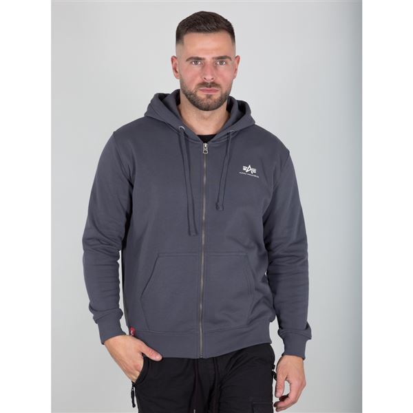 Alpha Industries Basic Zip Hoodie SL greyblack, XL