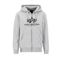 Alpha Industries Mikina Basic na zip, šedá M