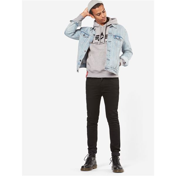 Alpha Industries Mikina Basic s kapucí šedá, XL