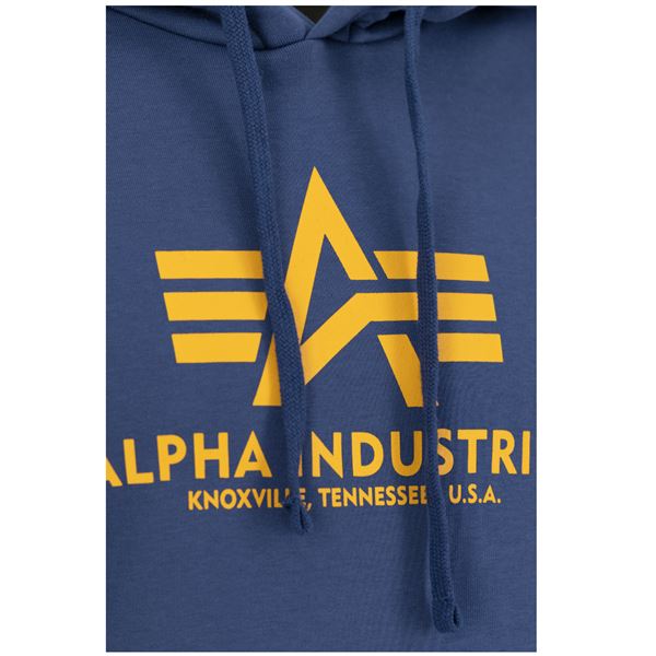 Alpha Industries Mikina Basic s kapucí modrá, XL